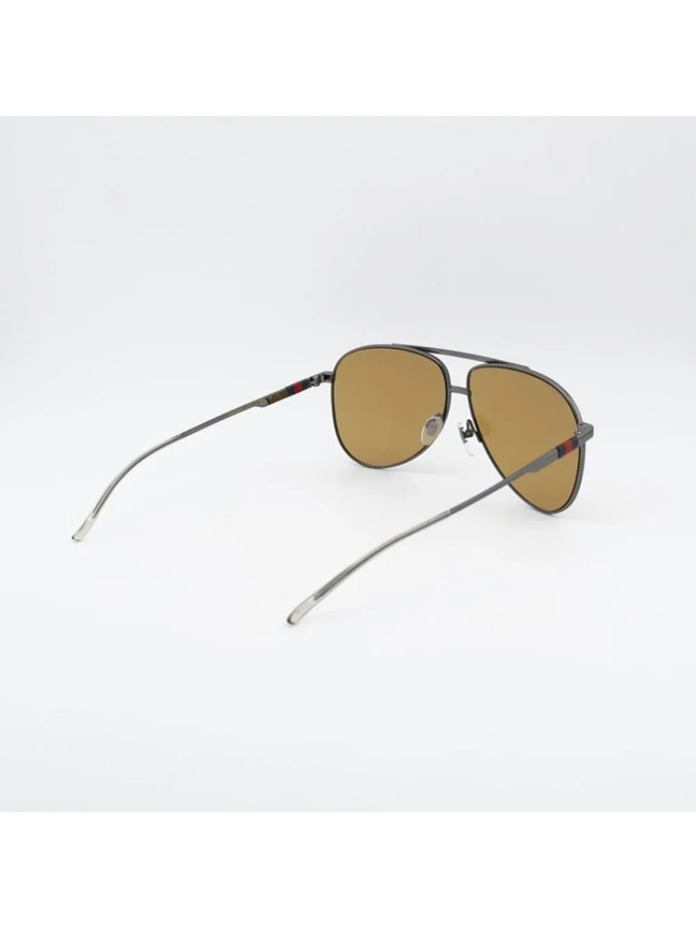 Gucci GG1677S 003 Sunglasses Ruthenium Aviator Frame, Brown Lenses